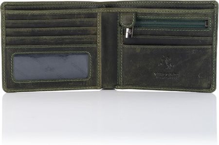 Cienki portfel męski Visconti Hunter V-707 RFID - zielony