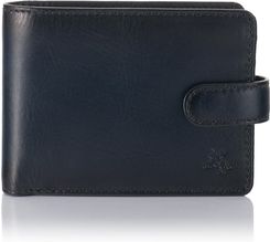 Pojemny Portfel Przypalany Brąz Visconti AT-72 z RFID - granatowy