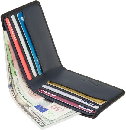 Cienka skórzana banknotówka męska Visconti VSL-42 z RFID - grafitowy - zdjęcie 4