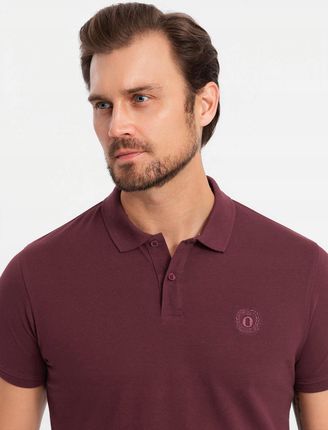 Polo bawełniane zestaw biały bordowy ciemnoniebieski OM-POBS-0133 V4 r. L - zdjęcie 4