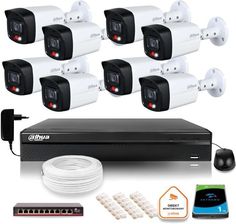 Zdjęcie Dahua Zestaw Monitoringu Ip 2Mpx 8 Kamer Zewnętrznych Smart Dual Light Ir Led 30M (Z43178B8) - Kraków