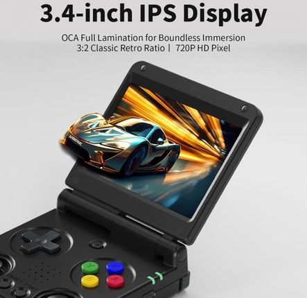 ANBERNIC RG 34XXSP ブラック Anbernic RG34XXSP Konsola do Gier z Klapką, Ekran IPS 3.4