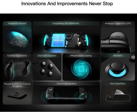 AYN Odin2 base 128gb ブラック AYN Odin 2 Base Android handheld do gier z ośmiordzeniowym