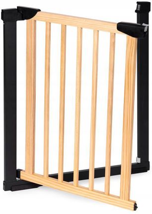 Barierka Bramka Zabezpieczająca na Schody I Drzwi Metal Drewno 74-80 cm - zdjęcie 2