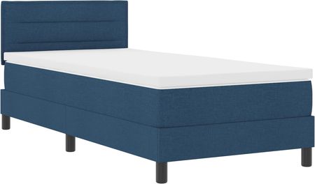 vidaXL Łóżko Sprężynowe Z Materacem Granatowym 100X200Cm Tkanina (3338593) - zdjęcie 2