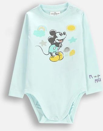 Body z długim rękawem błękitne z nadrukiem licencja MICKEY MOUSE z opcją rośnie wraz z dzieckiem