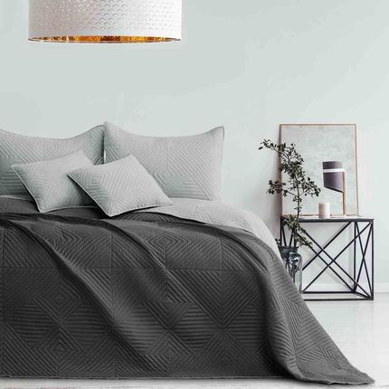 Flhf Narzuta Softa Z Mikrofibry W Kolorze Stalowym 170X210Cm Gładka Dwustronna Ultradźwiękowym Pikowaniem