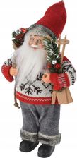 Zdjęcie Koopman Mikołaj Świąteczny Dekoracyjny Stojący Deluxe 30Cm Szaro Czerwony (ATK000110) - Koniecpol