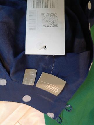 ASOS Sukienka Przed Kolano Stylowa Wygodna Granatowa W Białe Kropki 34 - zdjęcie 4