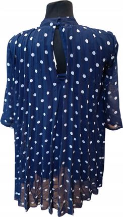 ASOS Sukienka Przed Kolano Stylowa Wygodna Granatowa W Białe Kropki 34 - zdjęcie 3