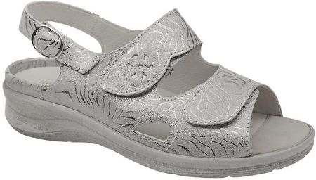 Sandały WALDLAUFER 811004 326 070-Stein Silber Merle Tęgość M Popielate Srebrne