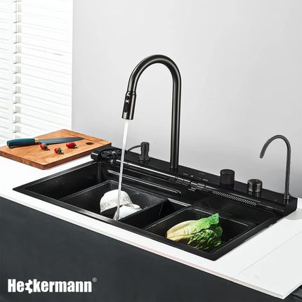 Zlewozmywak z baterią Heckermann B7546X Czarny 0001587 - Opinie i