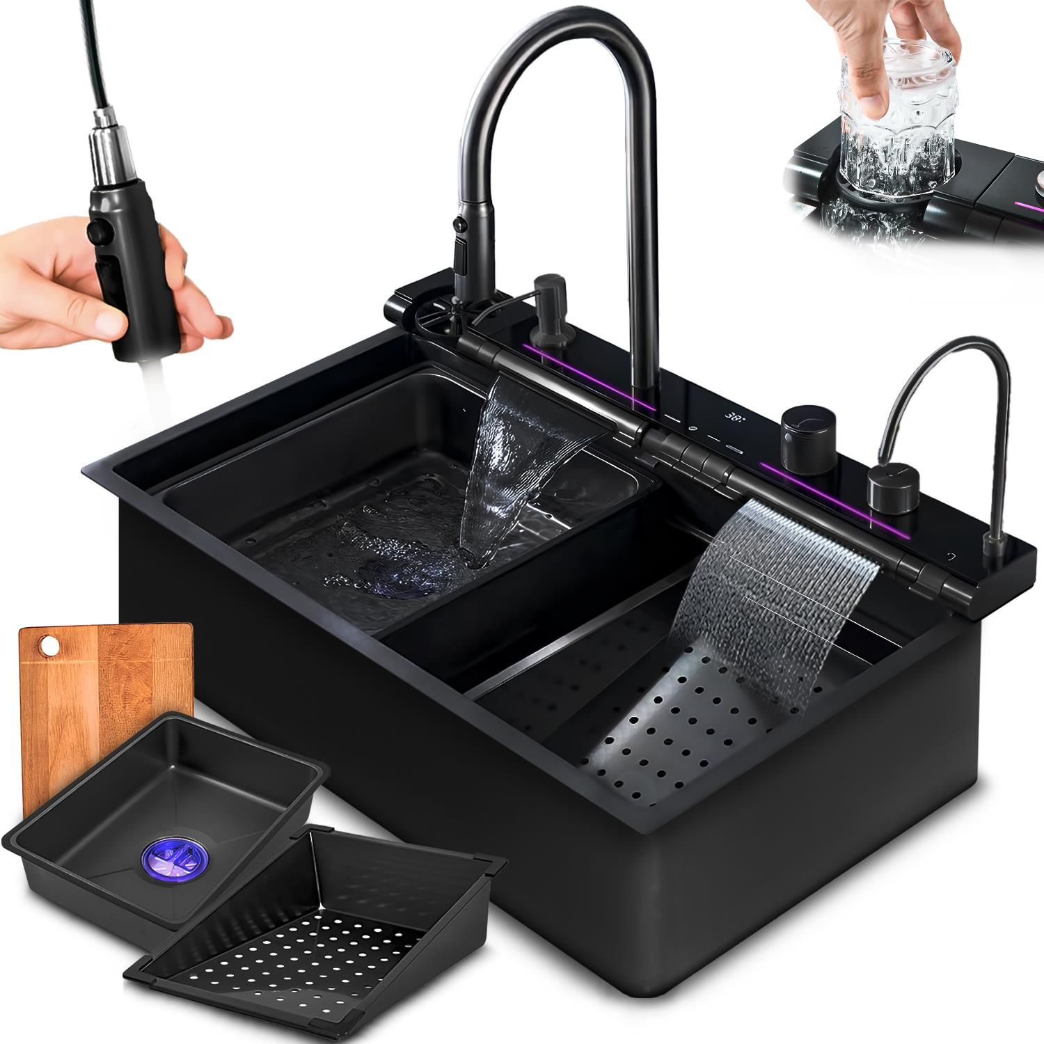 Zlewozmywak z baterią Heckermann B7546X Czarny 0001587 - Opinie i