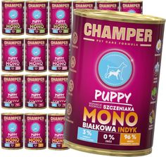 Champer Puppy Monobiałkowa Mokra Karma Dla Szczeniąt Mix Smaków Wsparcie Rozwoju 24X400G