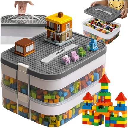 Pojemnik na Klocki Pudełko 15l Organizer z Przegródkami Duży 2 Piętrowy Kruzzel 25756