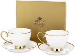 Zdjęcie P&Amp;P Piotr Płachetka Filiżanki Ze Spodkami 2szt. Biało-Złote 06365 (306365) - Poręba