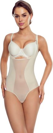 Modelujące body bezszwowe z siateczką i wycięciem pod biust Viliama beżowe