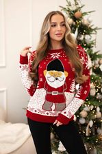 Zdjęcie Sweter świąteczny z Mikołajem czerwony - Zelów