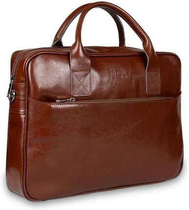 Skórzana torba męska na ramię laptopa 15,6" brązowa - Pavone Nero Siena 2362 BR