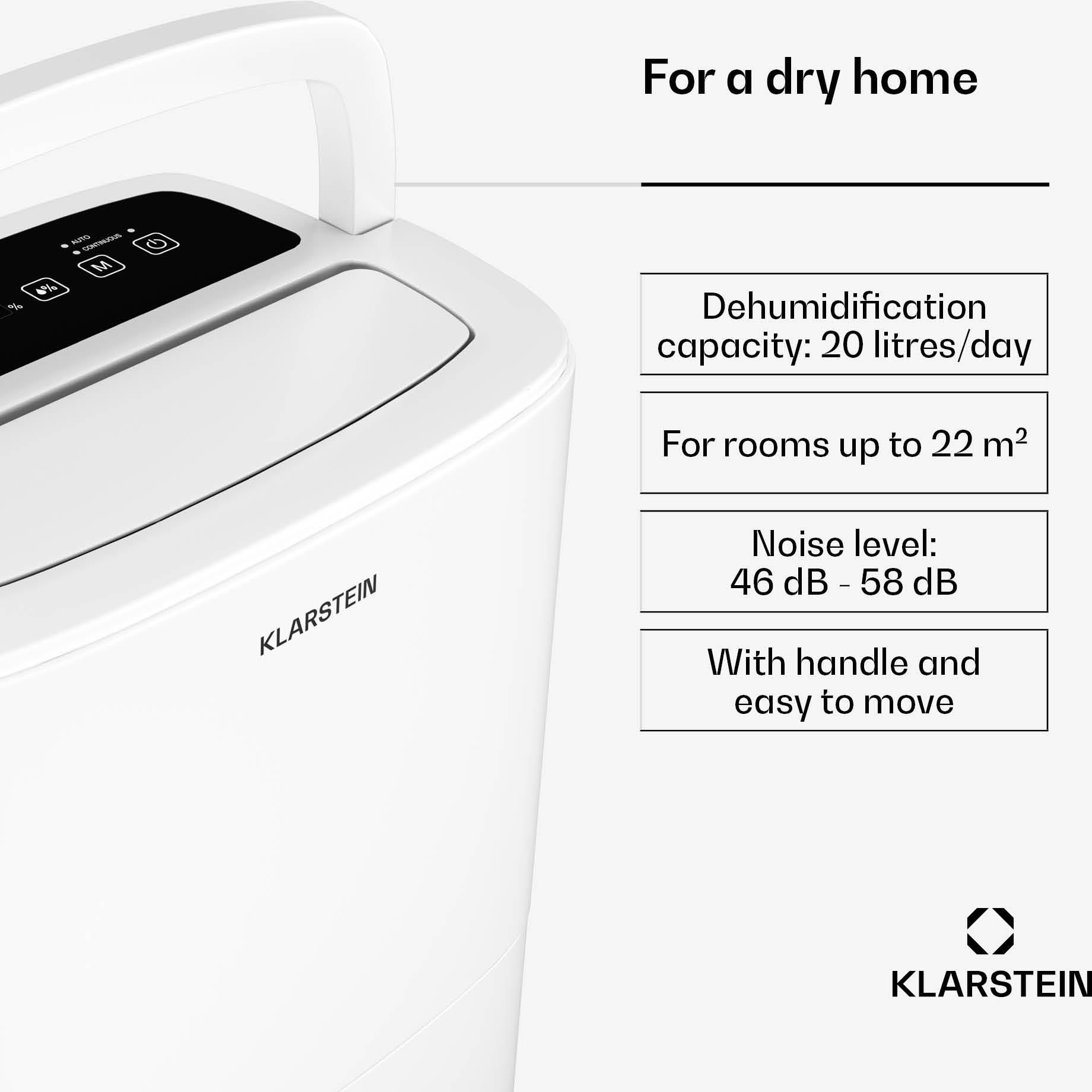 фото Осушитель воздуха Klarstein DryFy 20L White