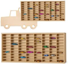 Zdjęcie Półka na Samochodziki Autka Resoraki TIR Organizer na 80 Miejsc Drewniana Kruzzel 26582 - Żywiec