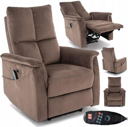 Signal Meble Fotel Rozkładany Neptun M Velvet Cappuccino Czarny Klasyczny Nowoczesny (Neptunmvca)