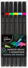 Zdjęcie Markery Brush Z Cienkopisem 6 Kolorów Kidea - Warta