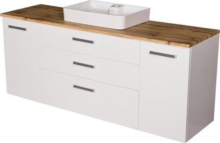 Gante Szafka Wisząca Z Umywalką 180Cm Blat Dąb Naturalny 180X50 C3 Seria Fokus B