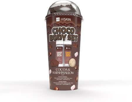 Hiskin Body Set Tuba Zestaw produktów do kąpieli Choco (żel do mycia ciała 100ml+balsam do ciała 100ml+myjka+kula 15g)