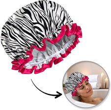 Zdjęcie Wodoodporny czepek ochronny kąpielowy na włosy do spania ZEBRA KCZ02 - Łęczna