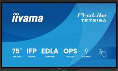 Iiyama Prolite Te7515A-B1Ag 75-Calowy Interaktywny Wyświetlacz 4K Uhd Z Certyfikatem Google Edla (TE7515AB1AG)