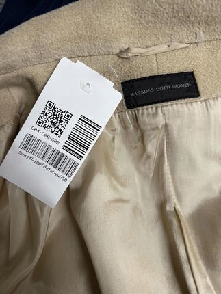 Massimo Dutti Płaszcz Damski Elegancki i Wygodny Beżowy Rozmiar 44