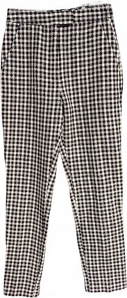 Zara Damskie Spodnie Wygodne Eleganckie Czarno Białe w Kratkę Rozmiar XS