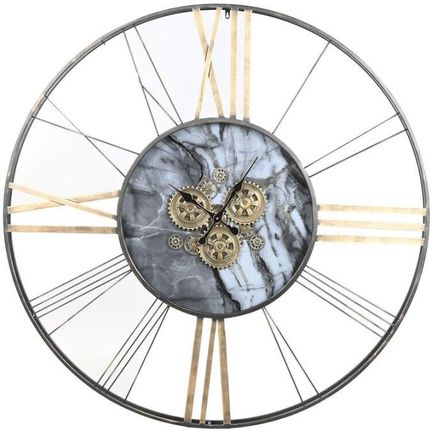 Home Esprit Zegar Ścienny Biały Złoty Metal 140x9x140cm