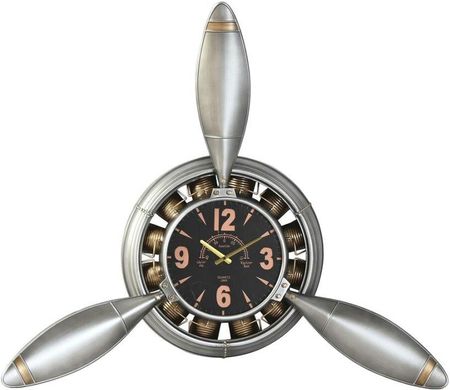 Home Esprit Zegar Ścienny Złoty Srebrzysty Pvc Metal Śmigła Vintage 133x24x120cm (S3060632)