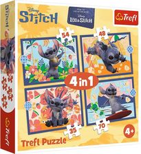 Zdjęcie Trefl Puzzle 4w1 Lilo i Stitch, Wakacje na Hawajach 34666 - Płock