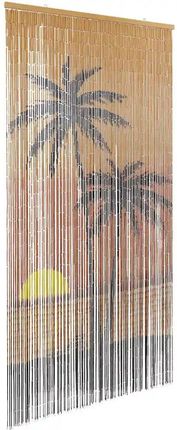 vidaXL Zasłona Przeciw Owadom Palm Tree Print 100X200Cm Bambus (4017445)