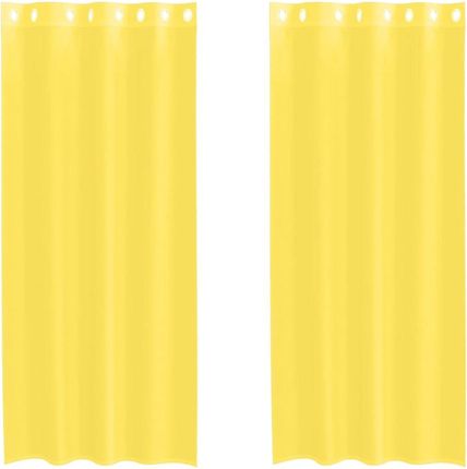 vidaXL Zasłony Woalowe Z Przelotkami Żółte 140X245Cm 2Szt. (4102134)