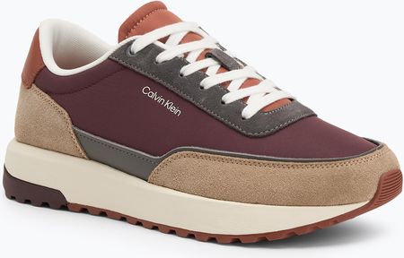 Buty męskie Calvin Klein HM0HM01714 Low Top Lace Up Repreve Mix silver mink/vineyard wine Wiosna 2025