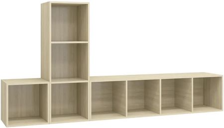 Zakito Europe Wisząca szafka RTV dąb sonoma 3szt. 37x37x37 37x37x107 37x37x142,5cm (ZE3079829)