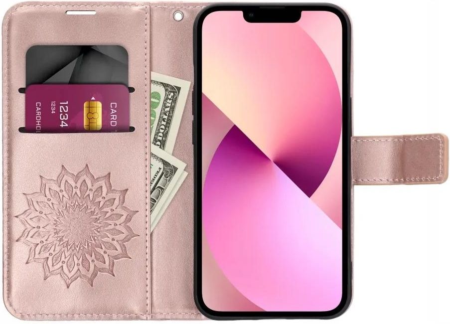Kabura Mezzo Book Do Iphone 13 Mini Mandala Złoty Róż - Etui