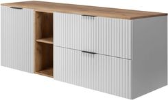 Zdjęcie Rodan Zestaw Mebli Łazienkowych Flow Z Szafką Podumywalkową 80Cm 40Cm Biały Otwartą I Blatem 140Cm - Węgliniec