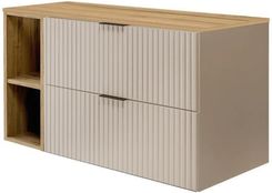 Zdjęcie Rodan Zestaw Mebli Łazienkowych Flow Z Szafką Podumywalkową 80Cm Kaszmir Otwartą I Blatem 100Cm Dąb - Lubań
