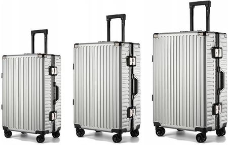 Walizka Duża Średnia Kabinowa Podróżna Aluminiowa Ramka Bagaż Na Kółkach