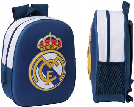 Plecak przedszkolny dla chłopca piłkarski Real Madryt niebieski 3D