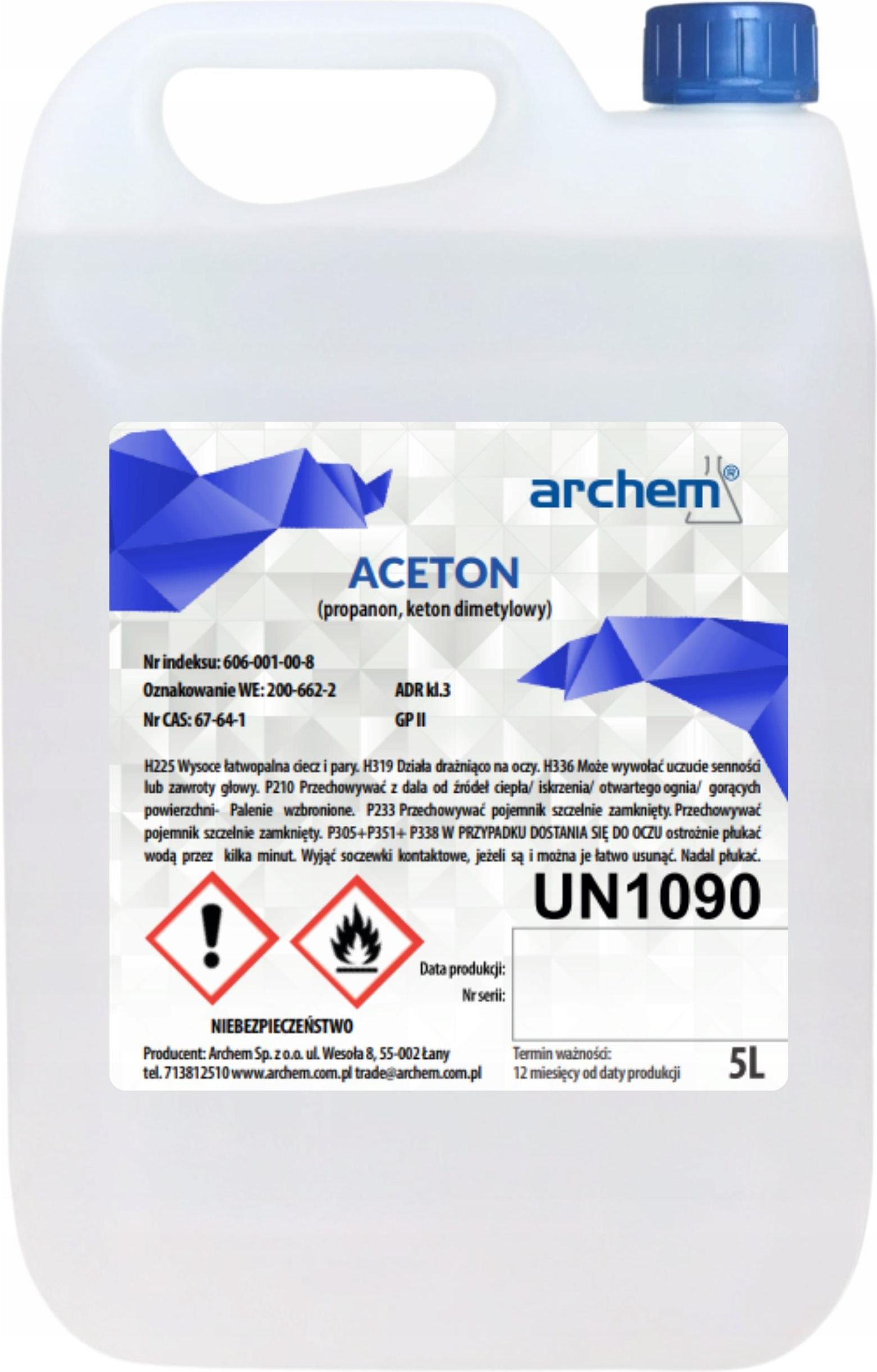 Archem Aceton 5L Techniczny – Odtłuszczacz Rozpuszczalnik Zmywacz ...
