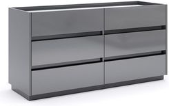 Zdjęcie Komoda z szufladami Teo szary mat (TO-66-AG), 6 szuflad, obniżony blat - Marki
