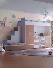 Zdjęcie Meblościanka Raj 4 - pokój dziecięcy, młodzieżowy z materacem i stelażem antyczna róża - Józefów