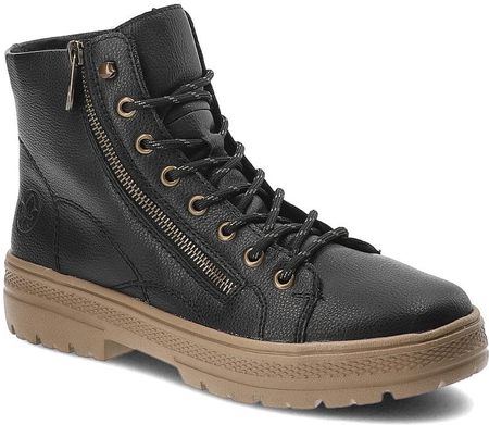 Czarne Botki Rieker Modne Obuwie Damskie