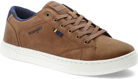Brązowe Eleganckie Sneakersy Wrangler Stylowe Obuwie Męskie